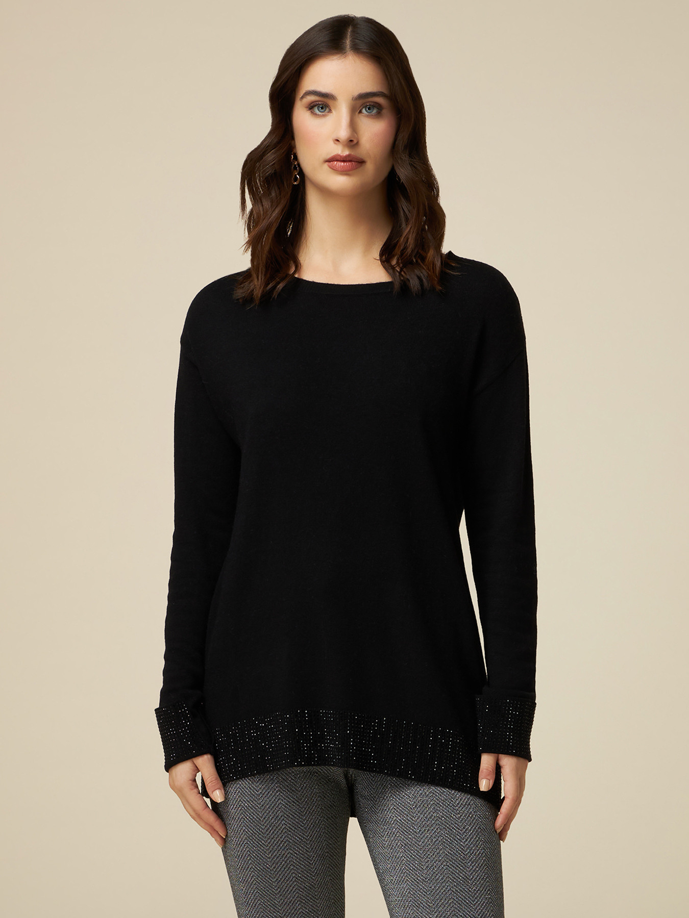 Pullover aus Kaschmirgemisch mit Nieten image number 0