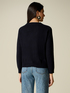 Wool-blend sweater with intarsia pattern and stud details image number 1