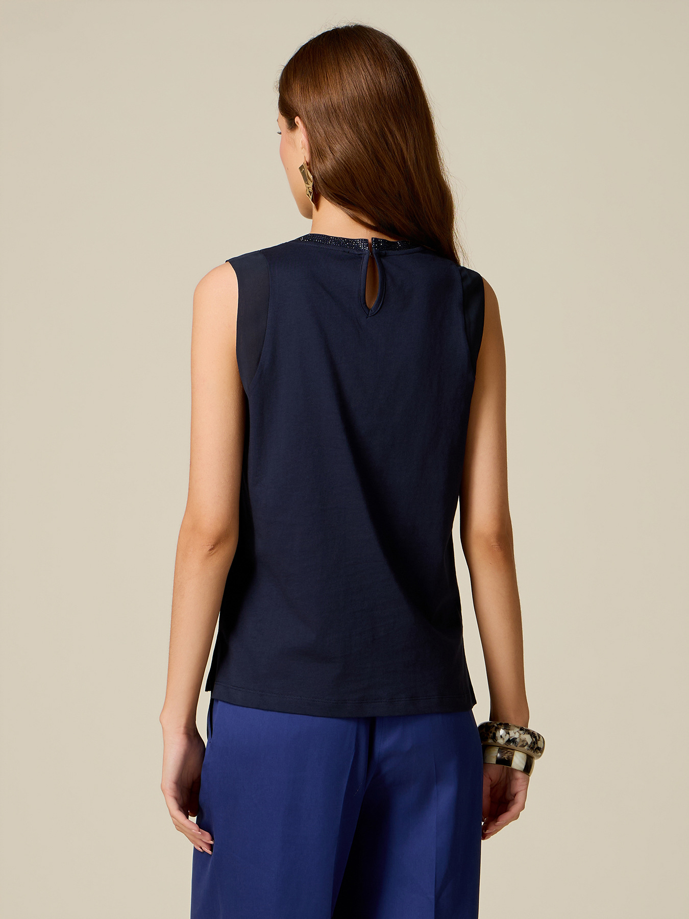 Jersey top with crystals image number 1