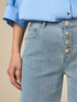Stone bleached denim shorts image number 2