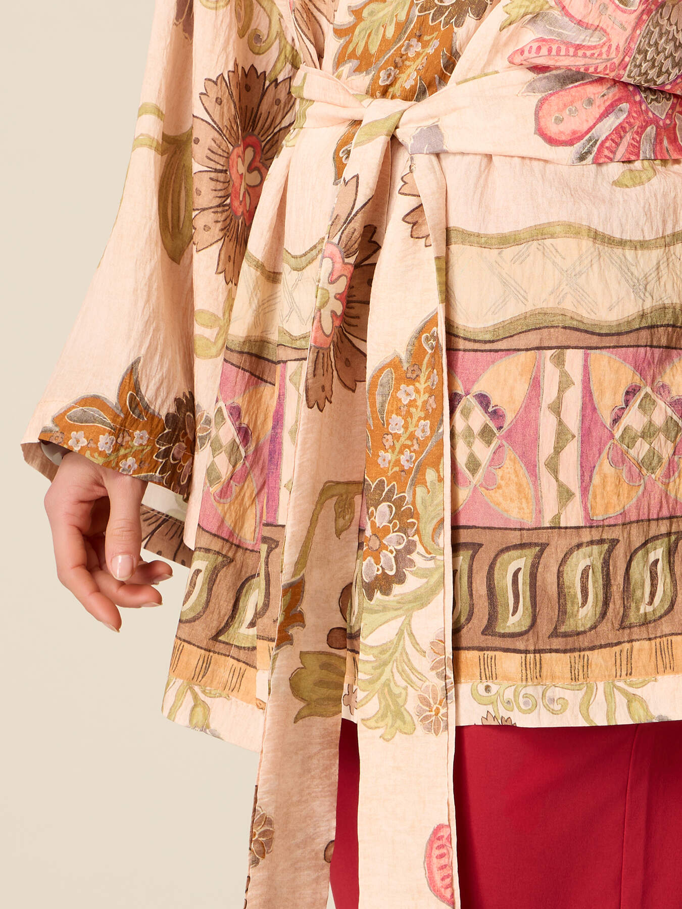 Kimono estampado con faj&iacute;n image number 2