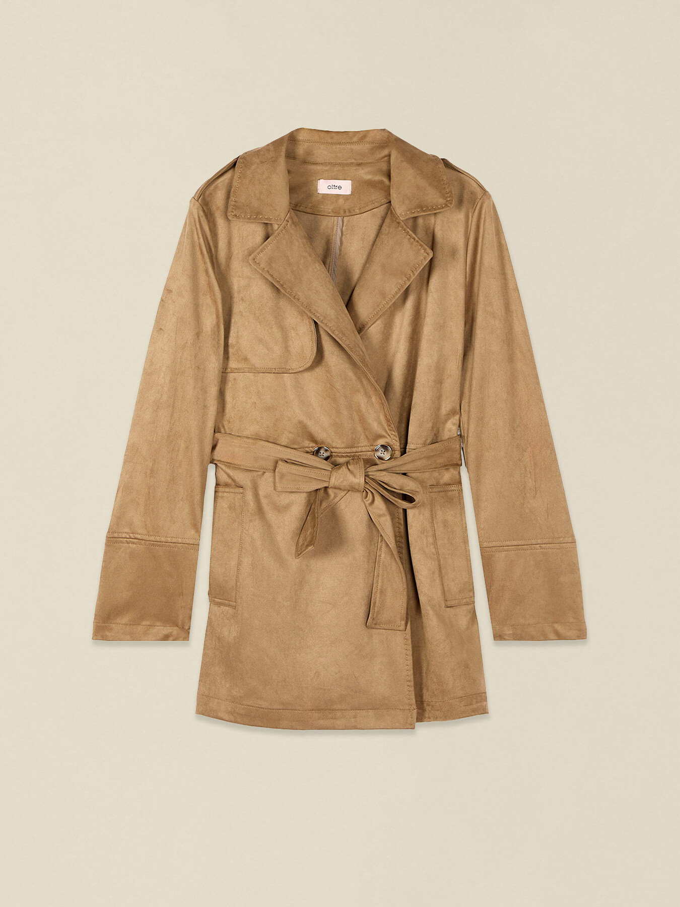 Trenchcoat in Nubukleder-Optik image number 3