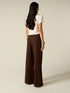 Pantaloni palazzo in twill misto cotone image number 1