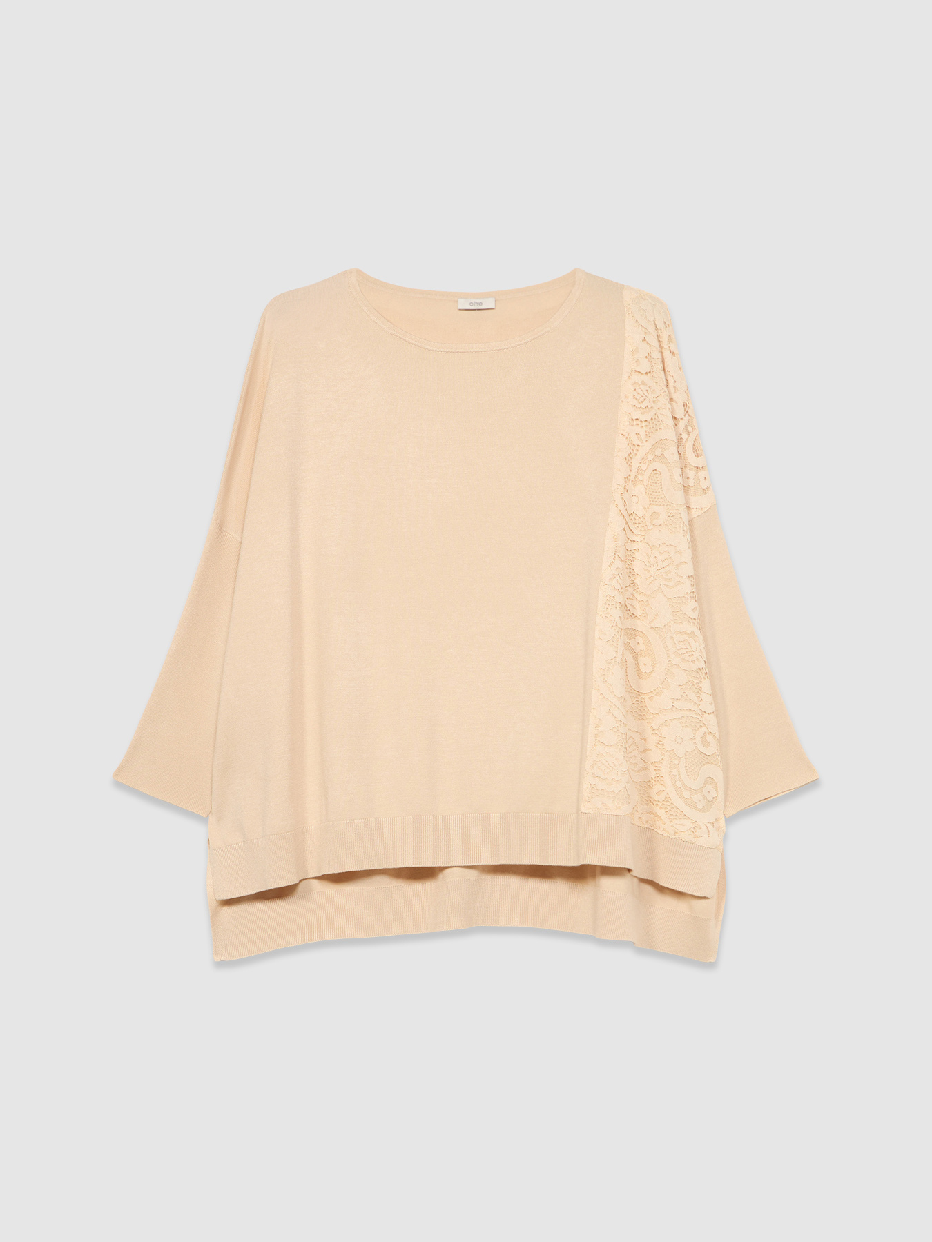 Maglia over con inserto in pizzo image number 4