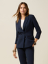 Double-breasted blazer with covered buttons image number 0