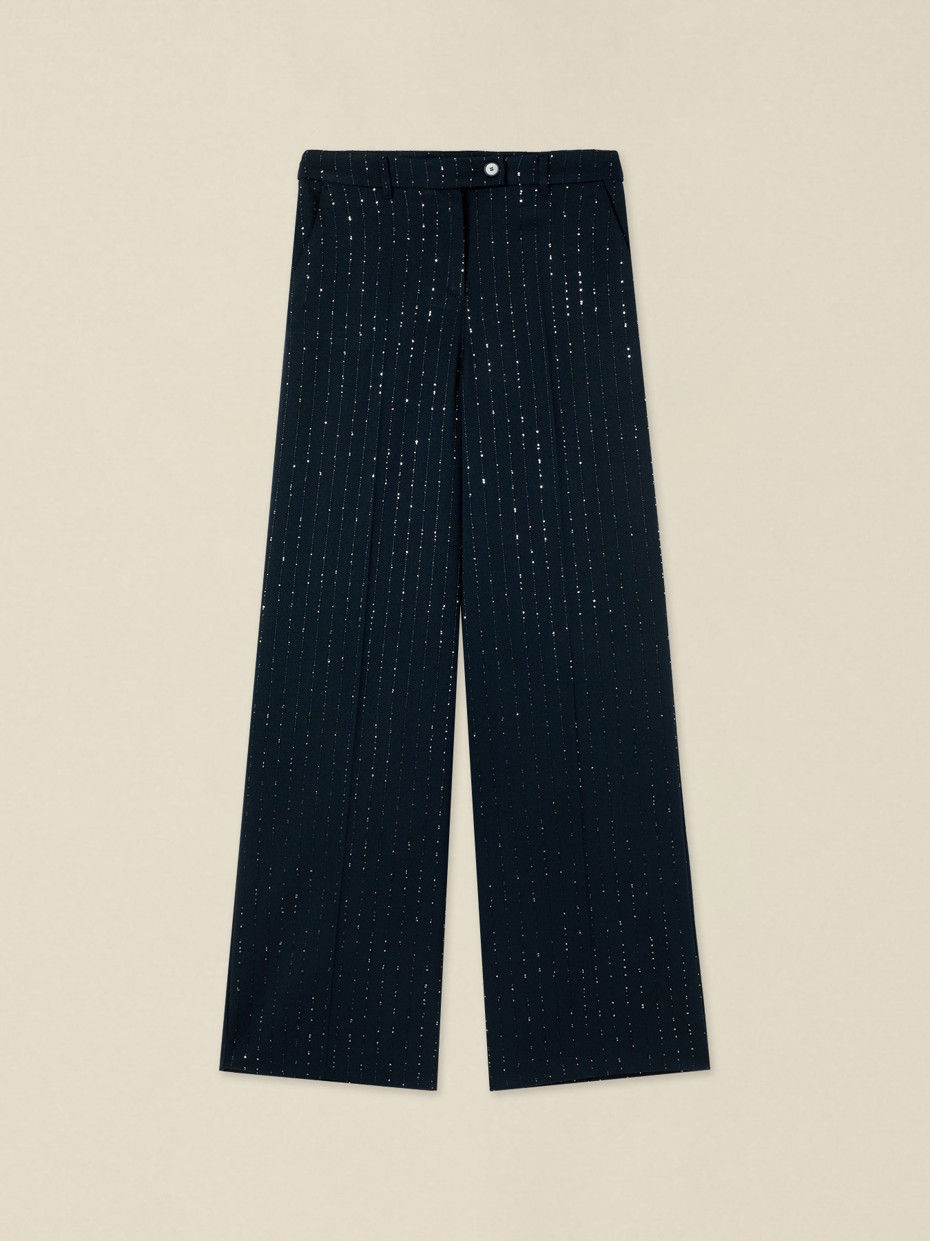 Palazzo trousers in flannel with micro crystals image number 4