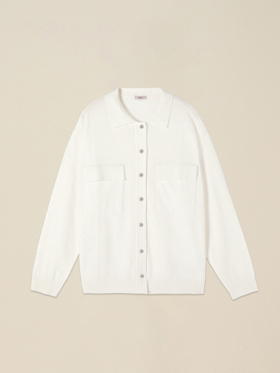 Cămașă din tricotaj cu micro paiete