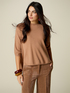 Boat-neck sweater in cashmere stitch image number 0
