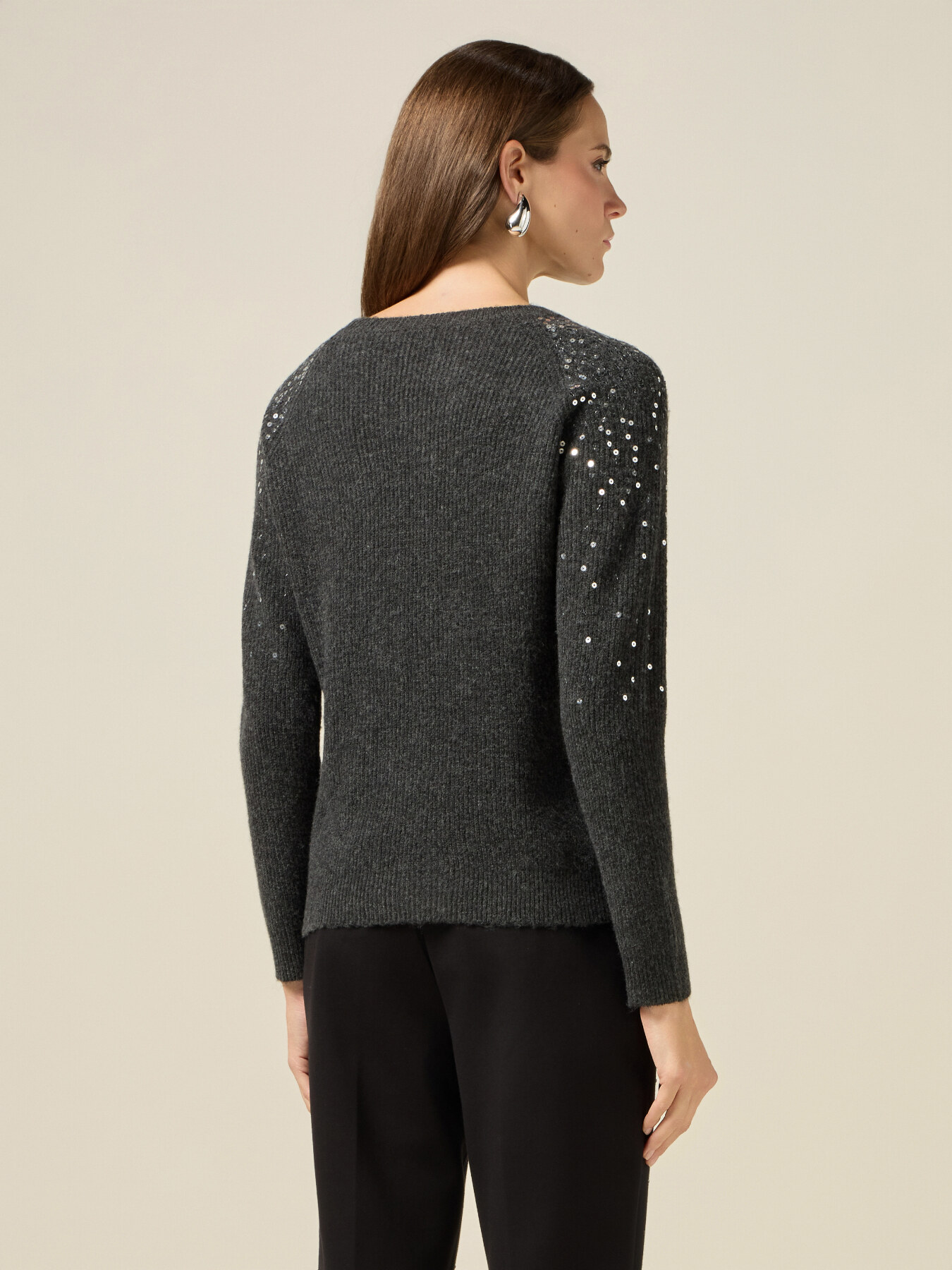 Mixed wool sweater with sequins image number 1