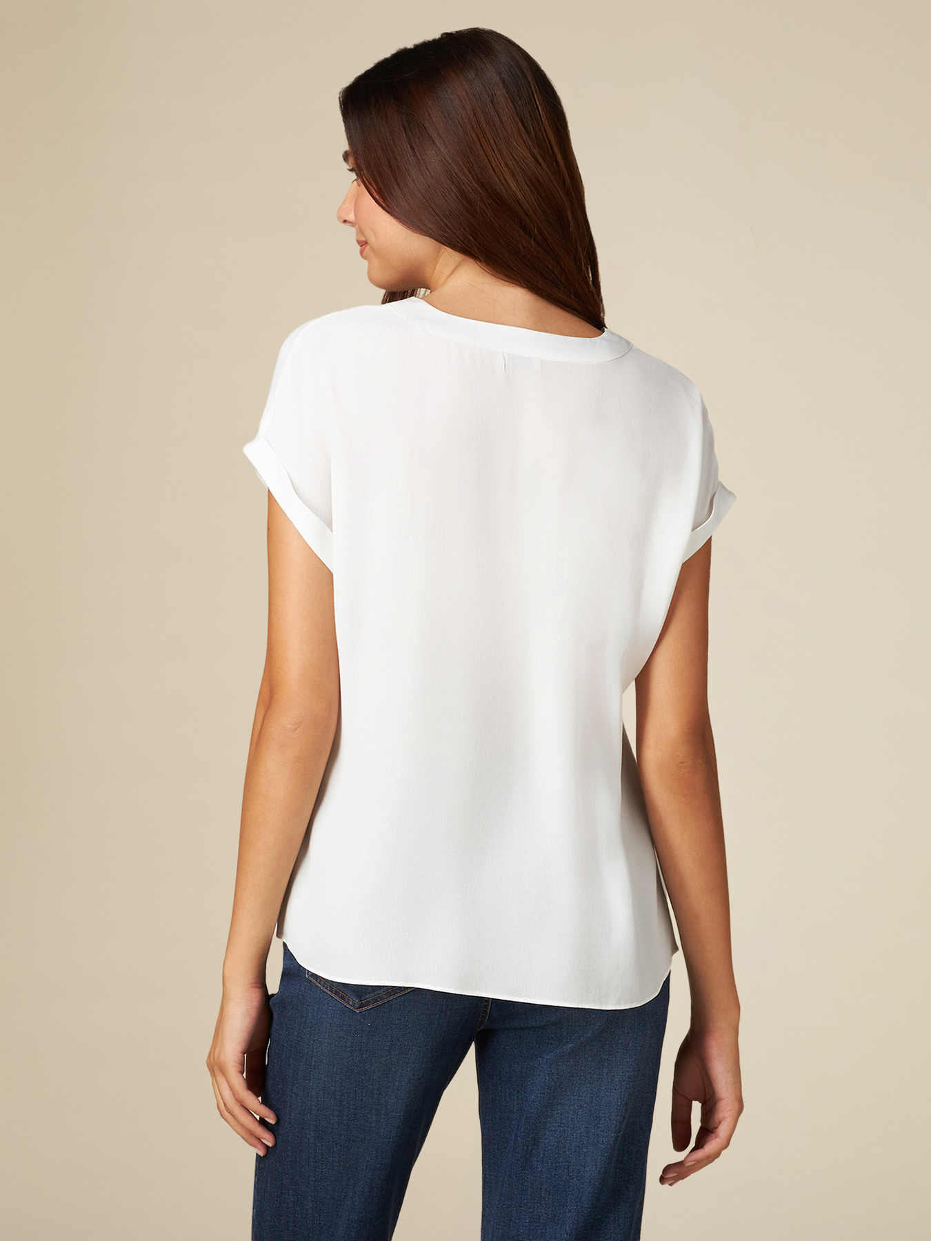 Blusa in viscosa cr&ecirc;pe image number 1