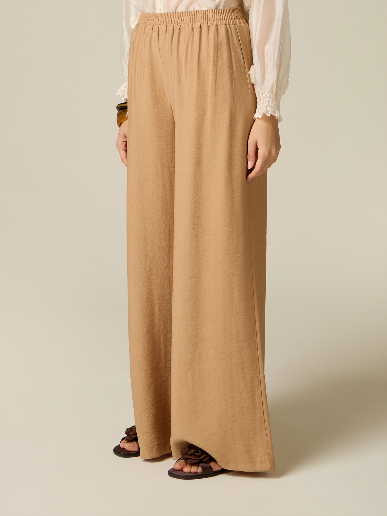 Viscose blend palazzo pants image number 3