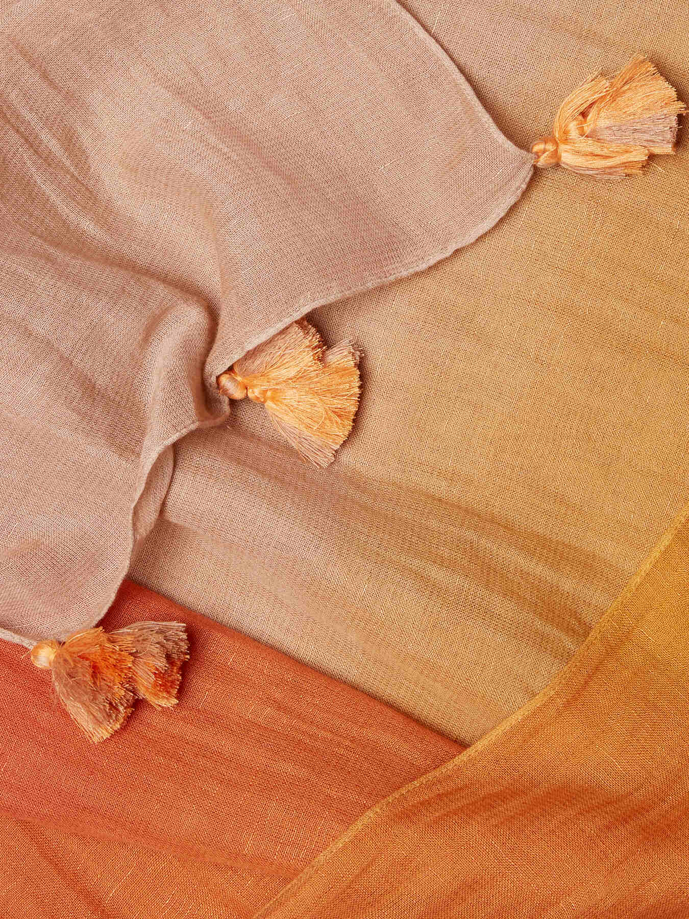 Ombr&eacute; scarf with tassels image number 2