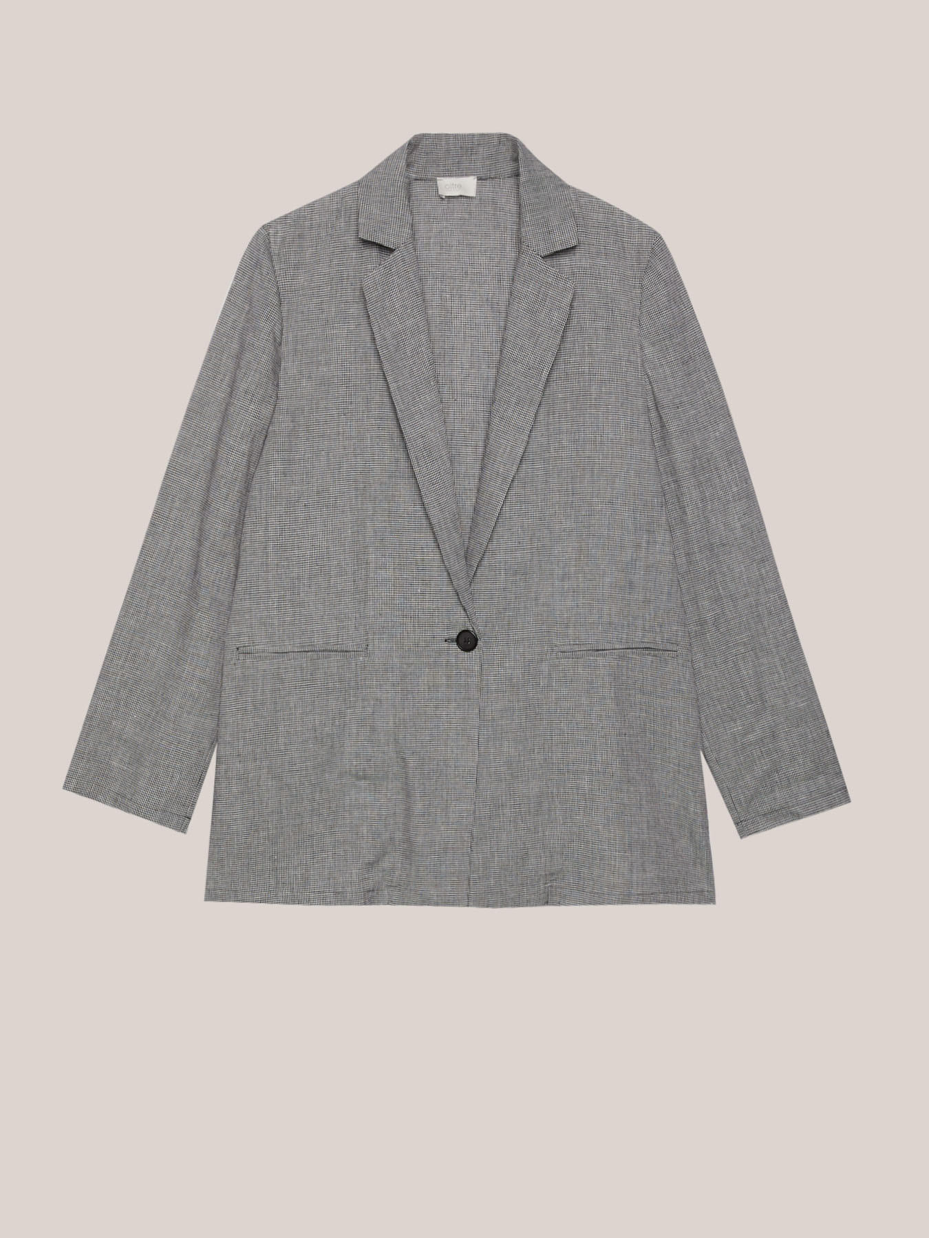 Linen blend houndstooth blazer image number 3