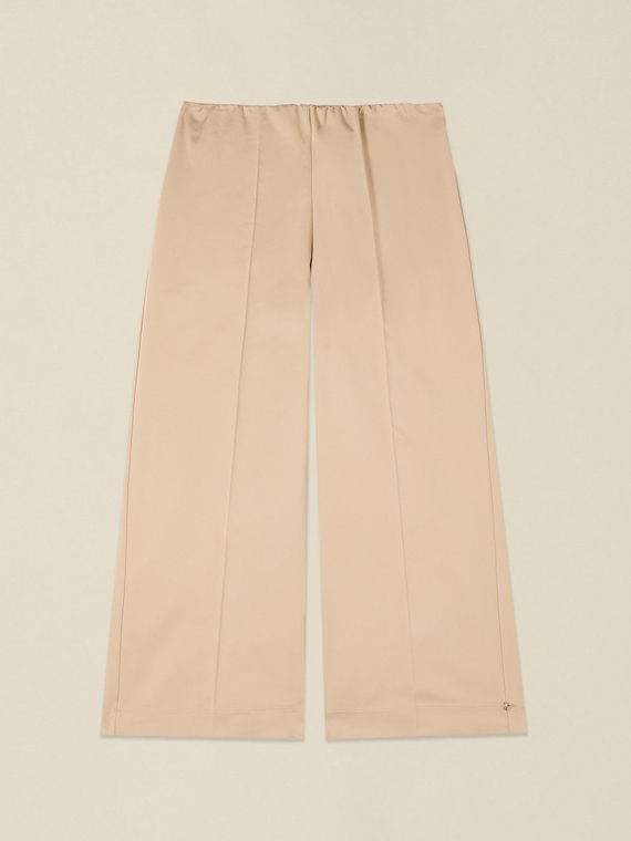 Cotton blend cropped trousers