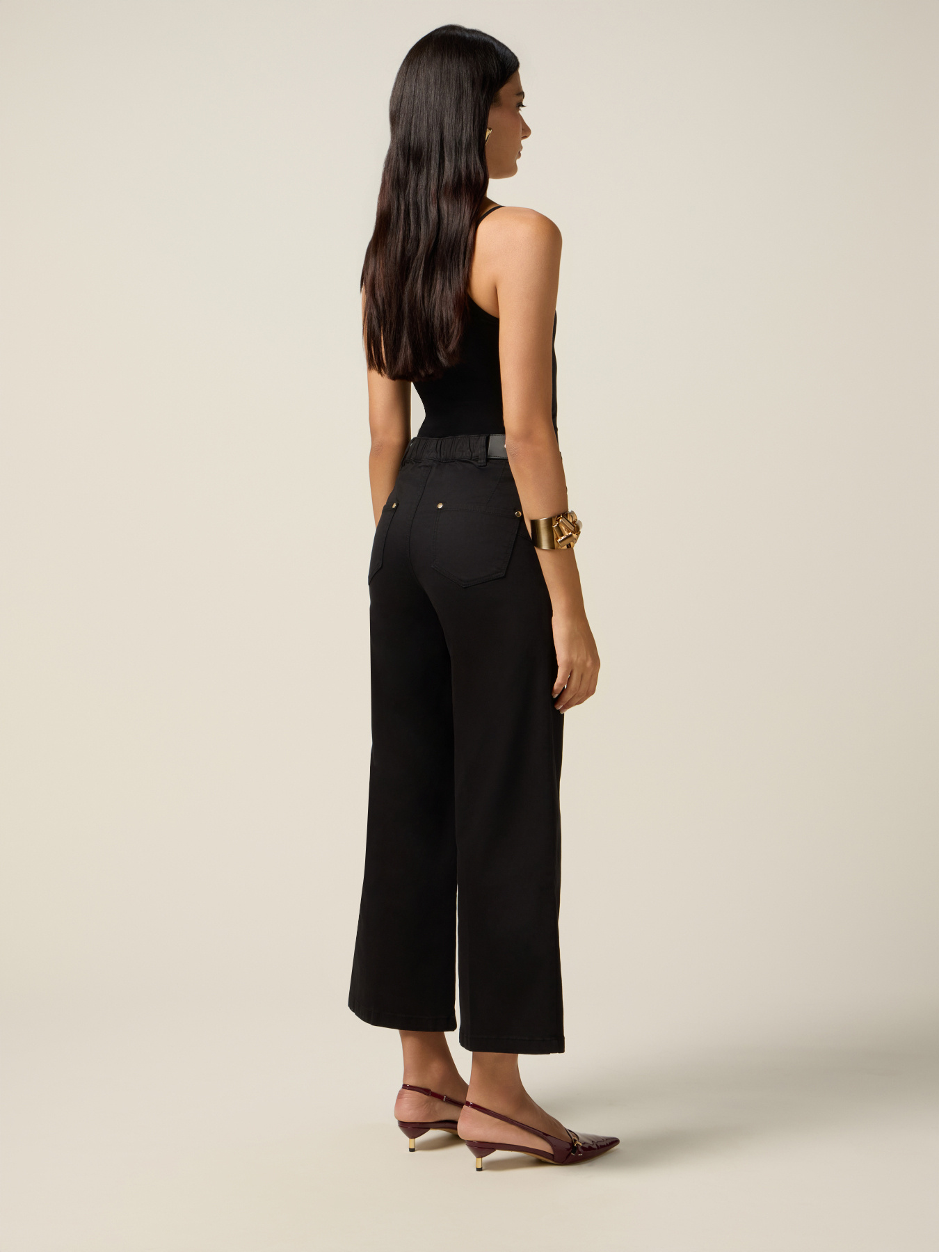 Kick flare pants with chain detail image number 1