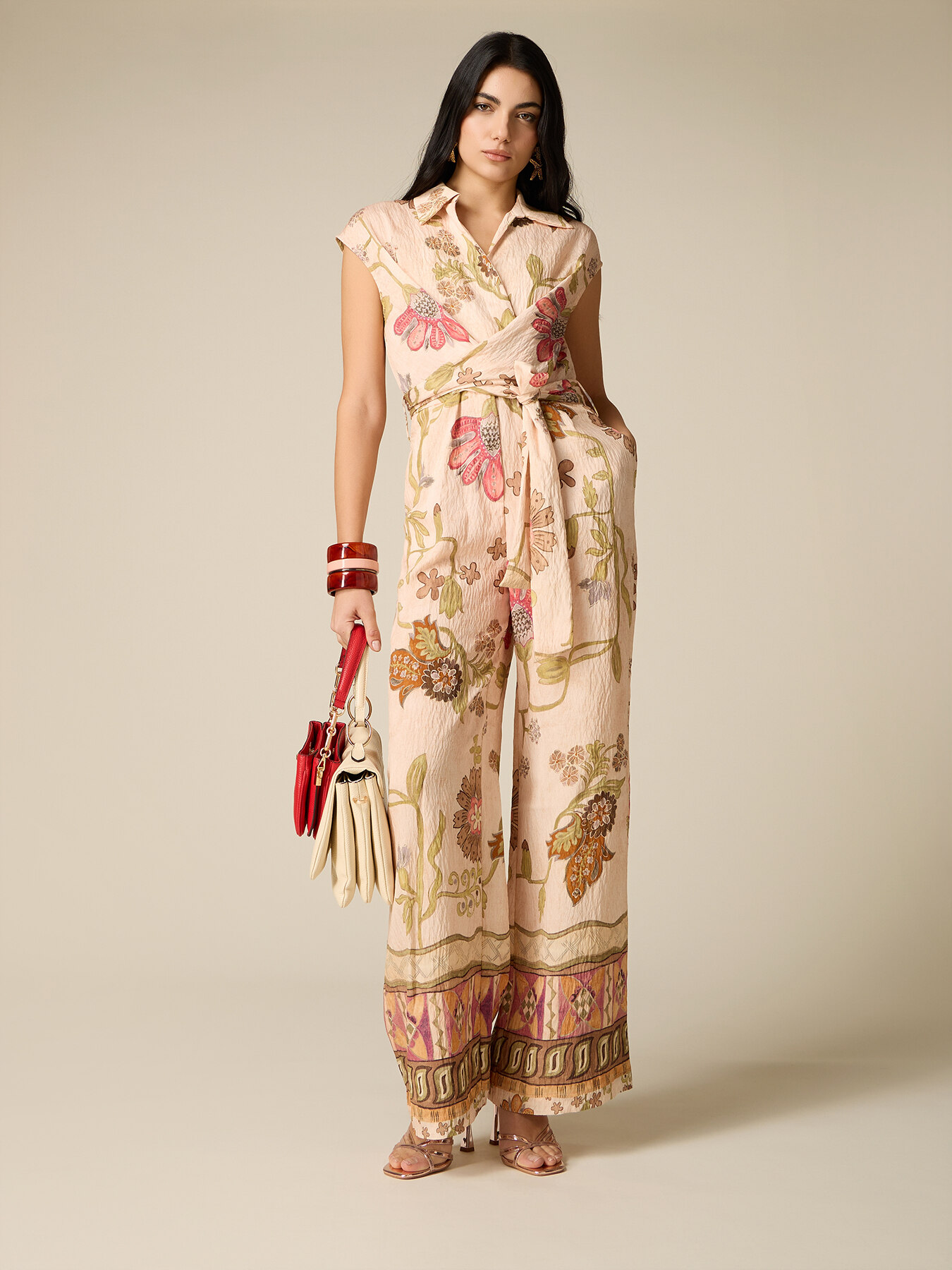 Jumpsuit in patterned fabric image number 0