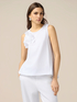 Top in jersey con applicazioni floreali image number 0
