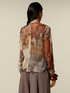Floral print crepon blouse with ruffle image number 1