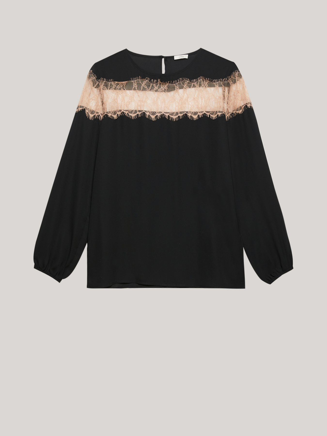 Blusa de georgette con encaje image number 2