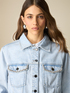 Cropped denim trucker jacket with crystals image number 2