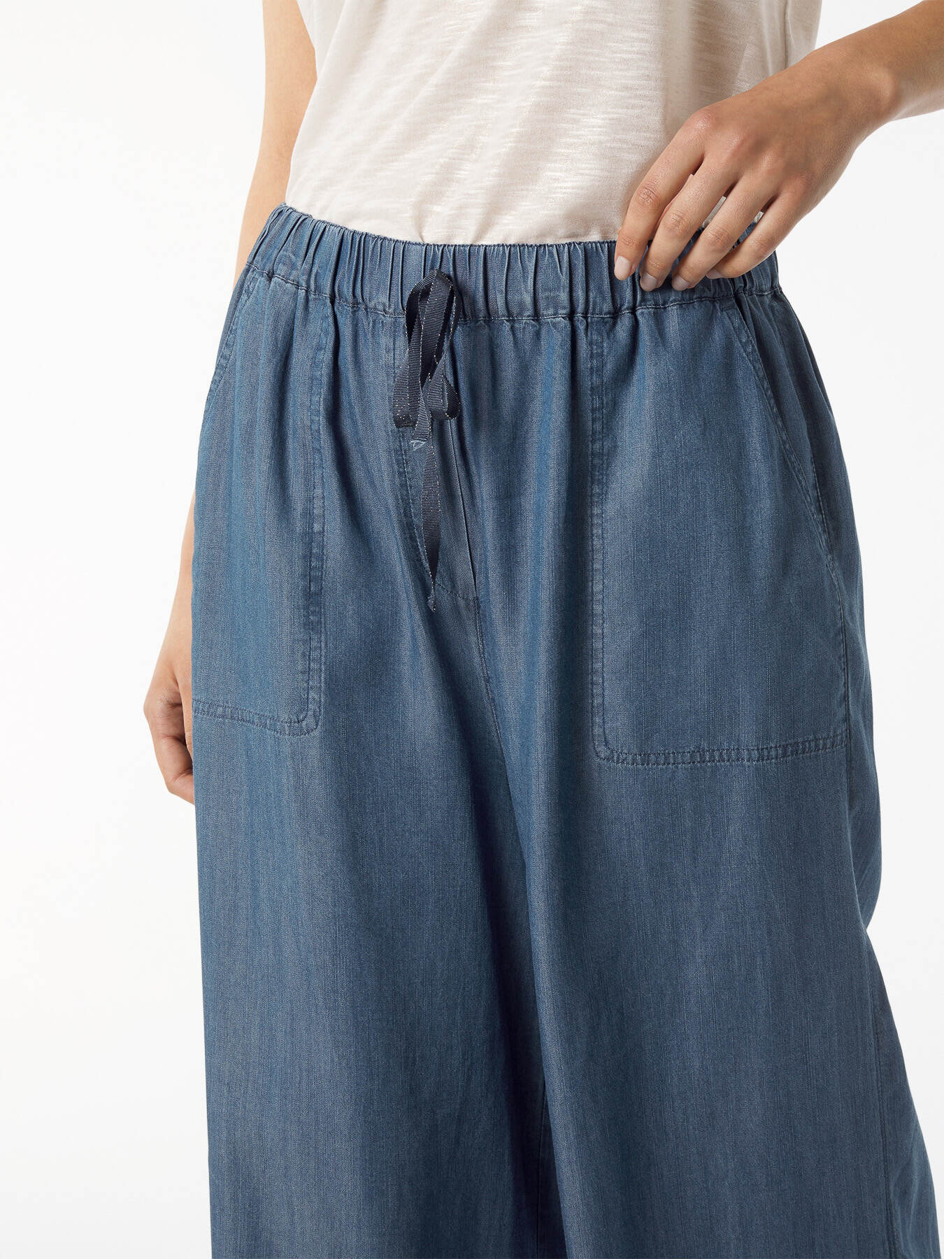 Pantaloni cropped Osaka in tencel image number 2