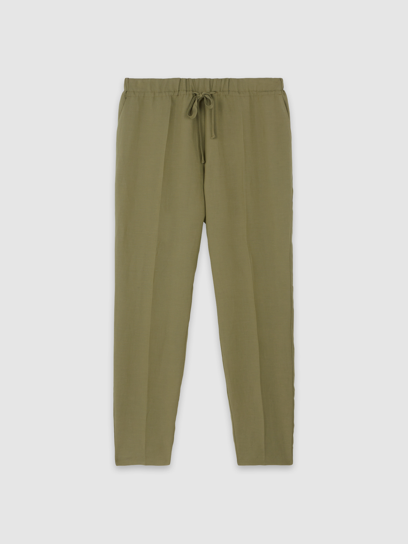 Pantaloni joggers misto lino image number 3