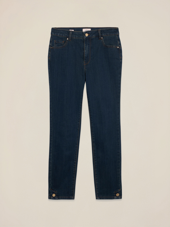 Regular jeans with decorative buttons
