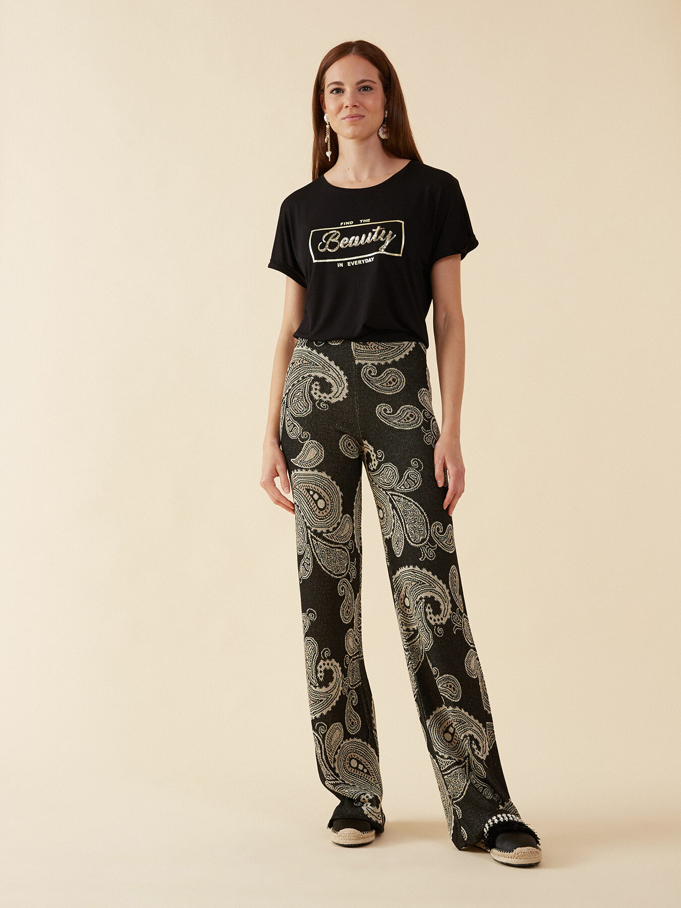 Pantaloni palazzo in maglia image number 2