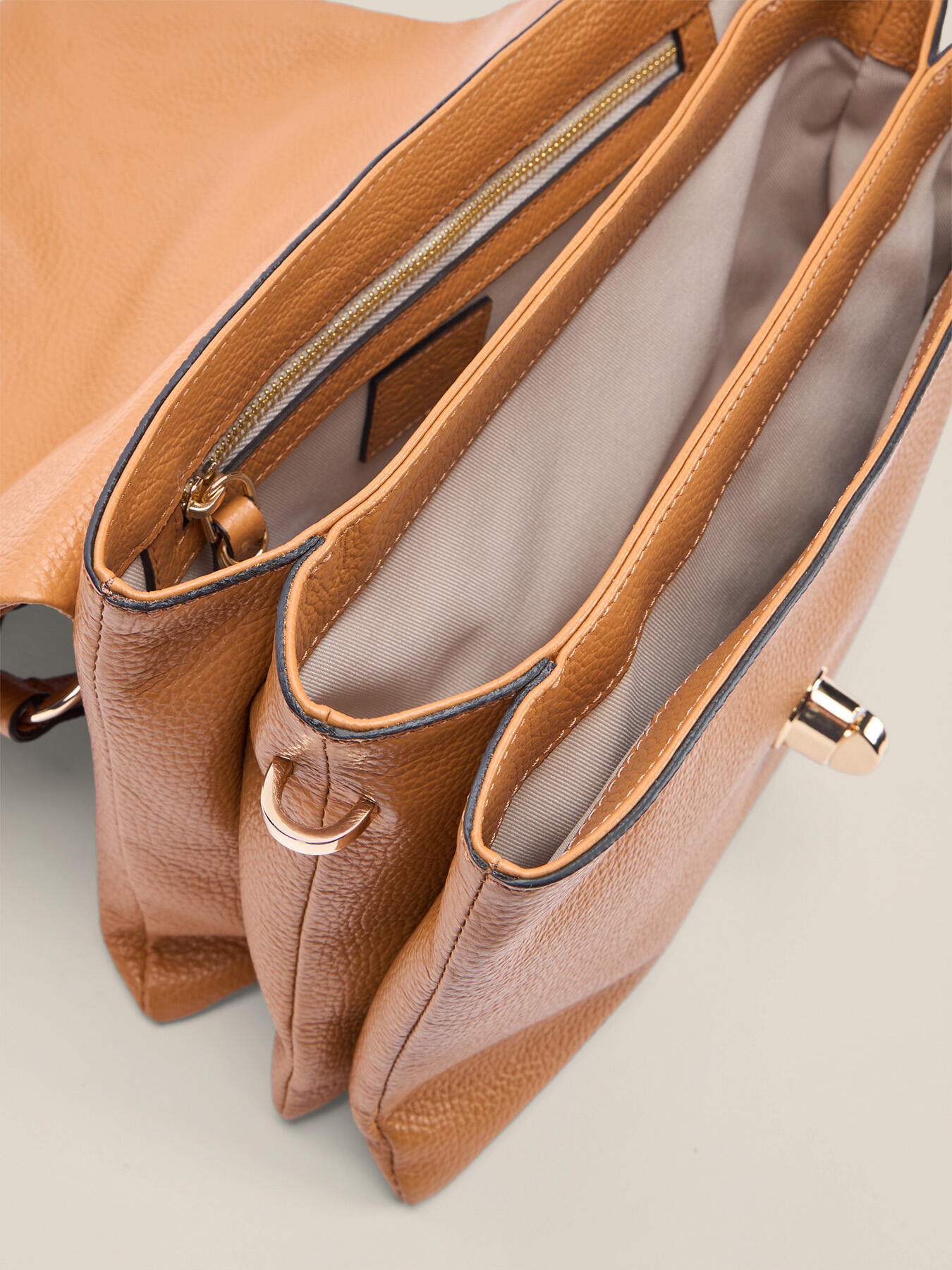 Borsa satchel in vera pelle image number 8