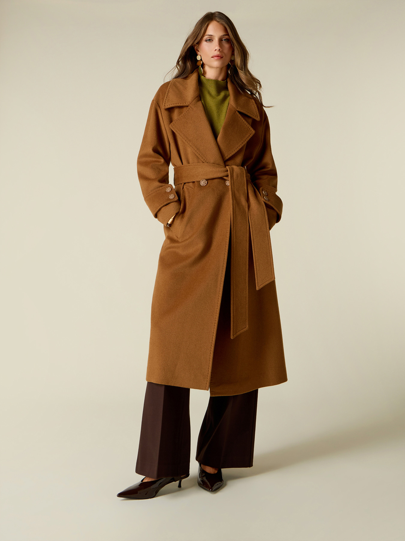 Wool blend double-breasted coat image number 0