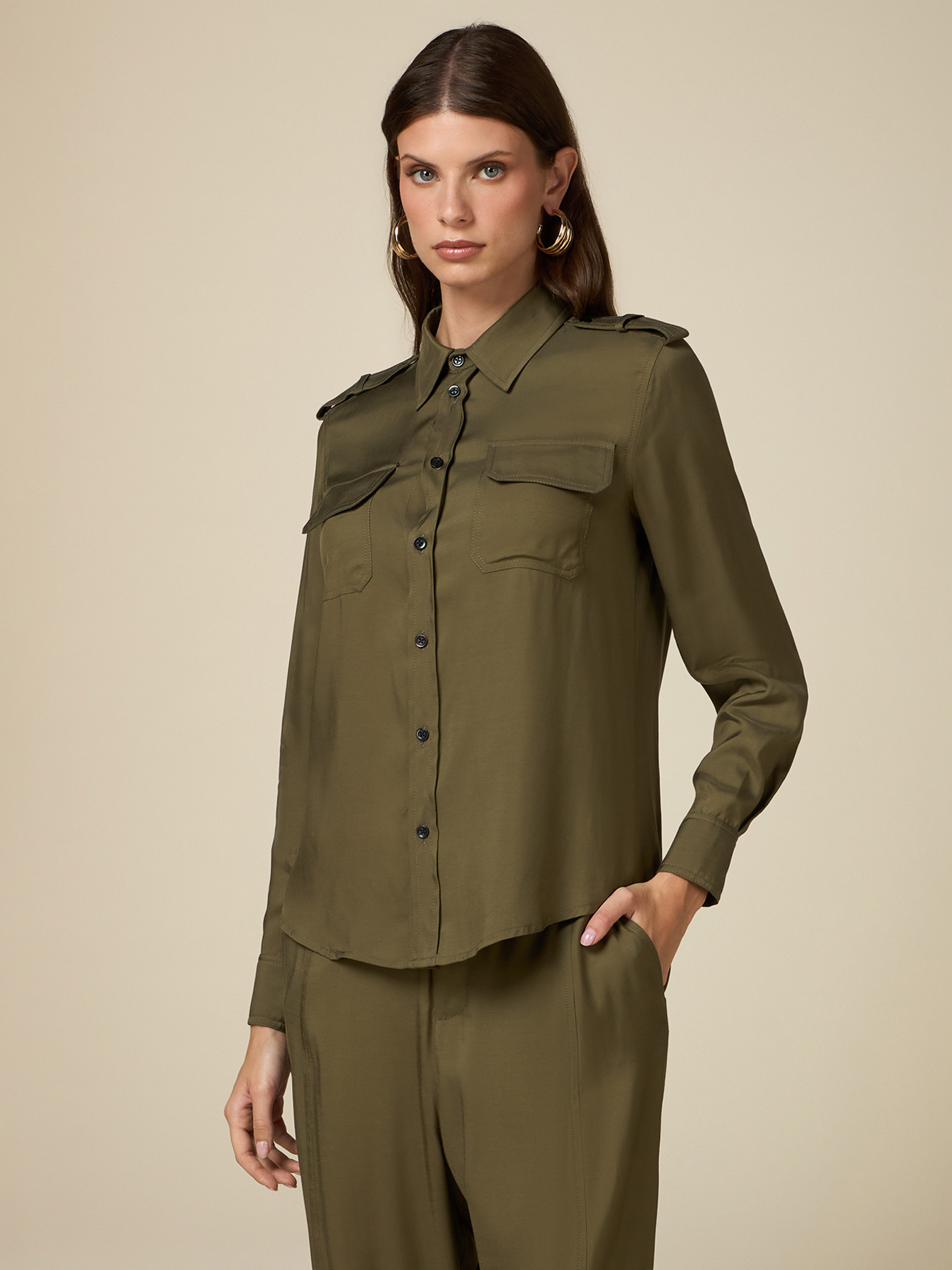 Shirt with epaulettes image number 0