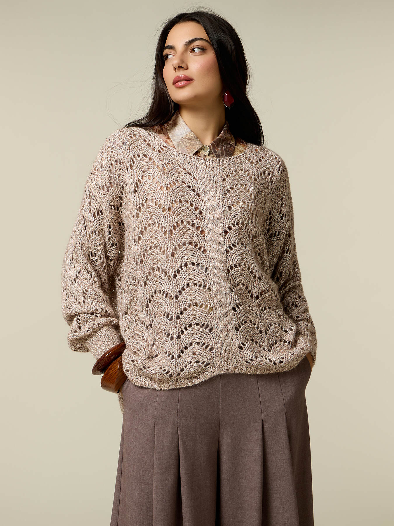 Openwork mohair-blend sweater with sequins image number 0