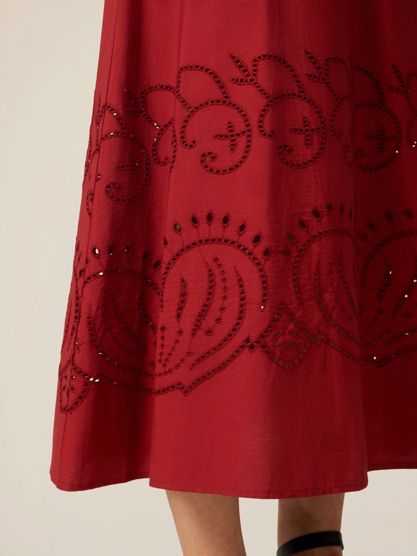 A-line dress with broderie anglaise embroidery image number 2
