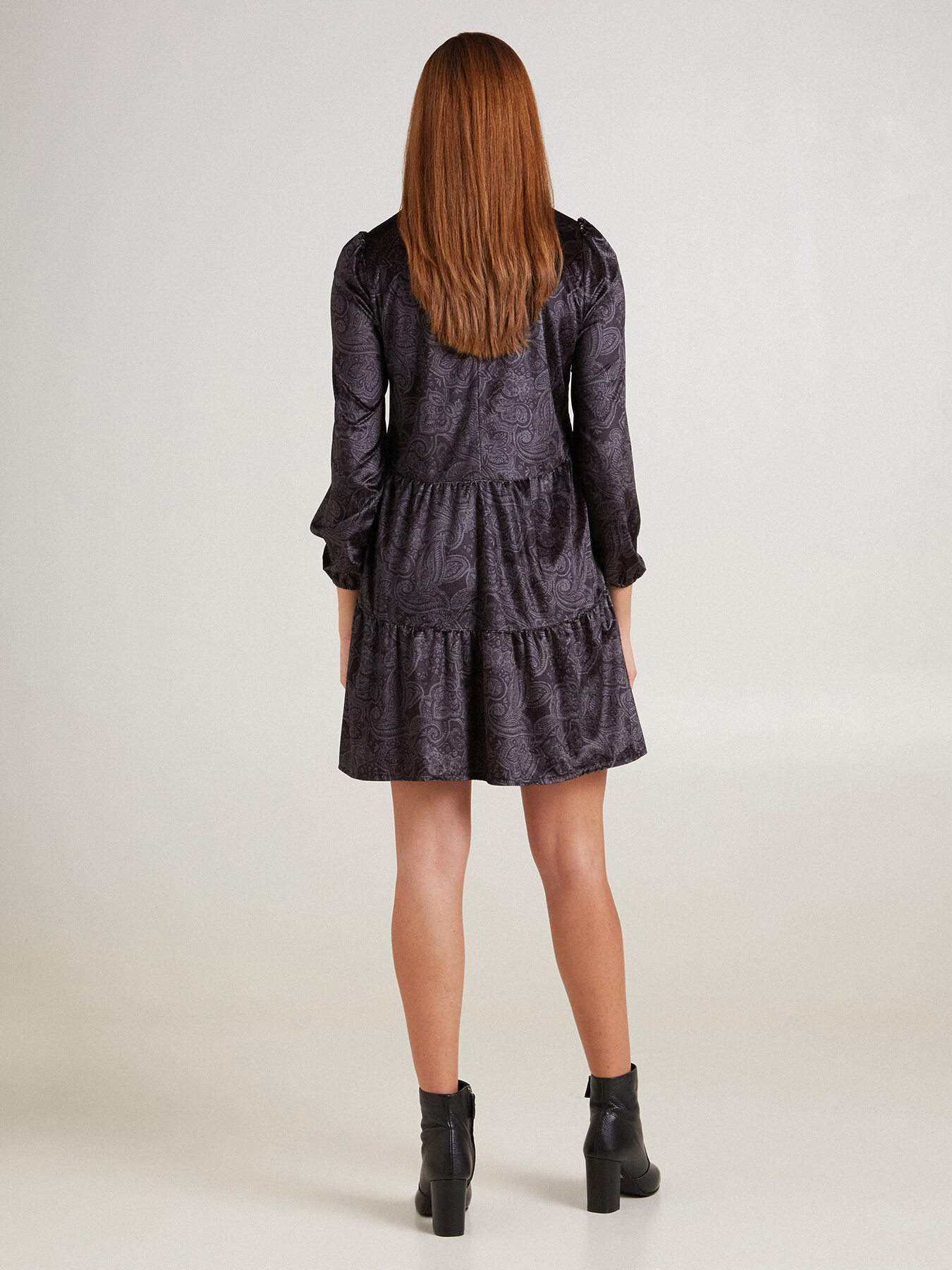 Vestito skater corto in ciniglia image number 1