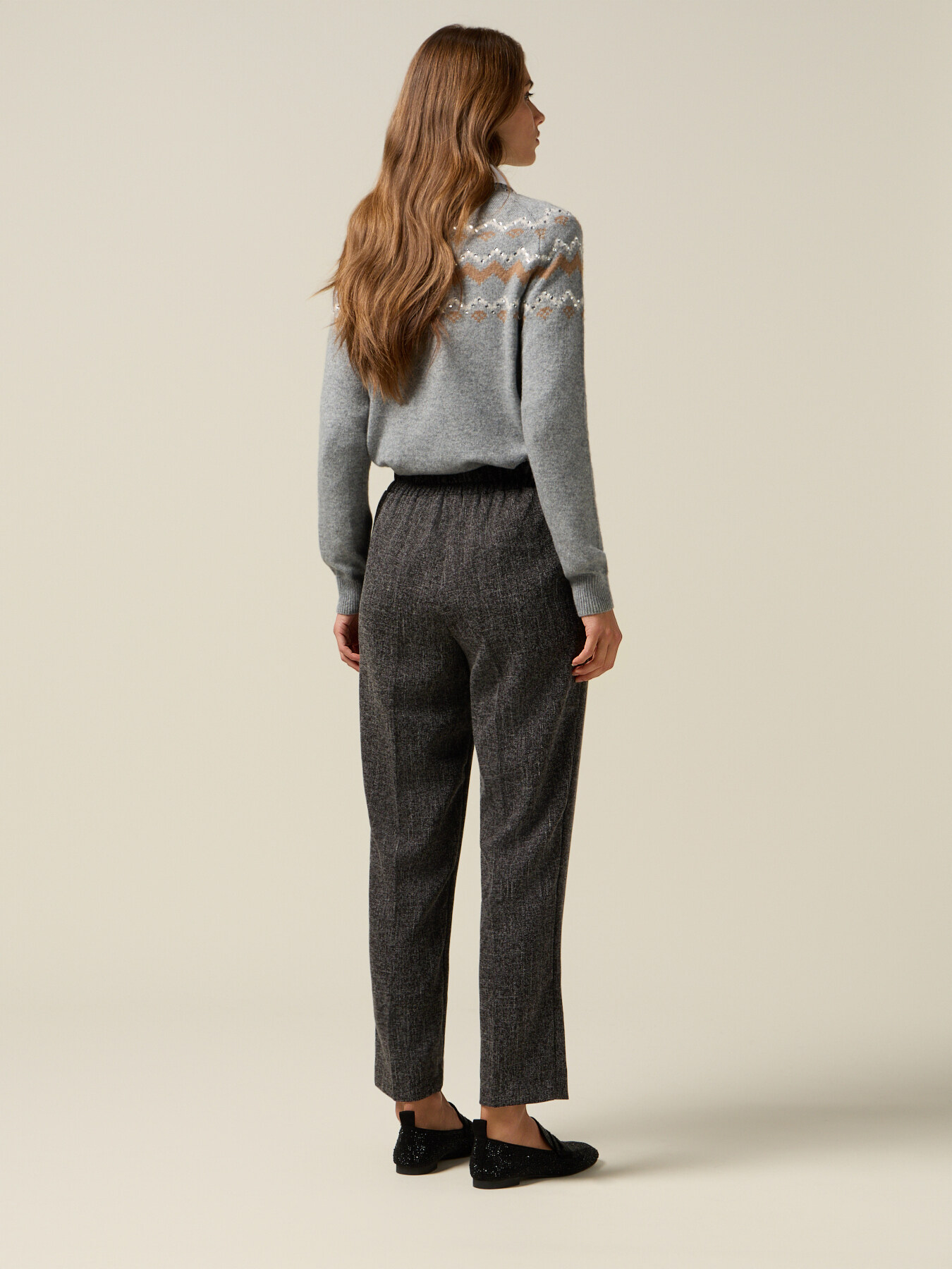 Mélange fabric joggers image number 1