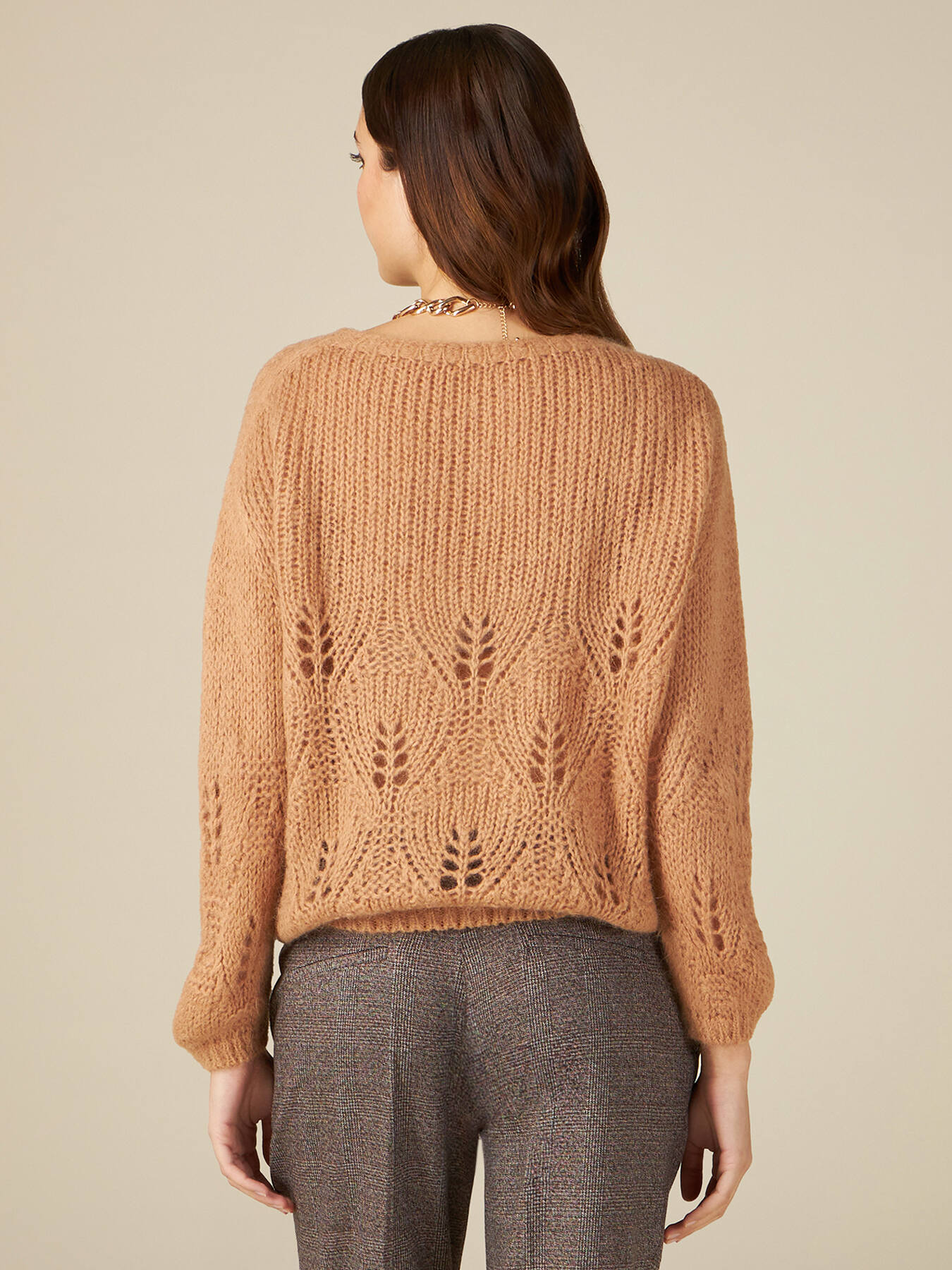 Pulover perforat din amestec de mohair image number 1