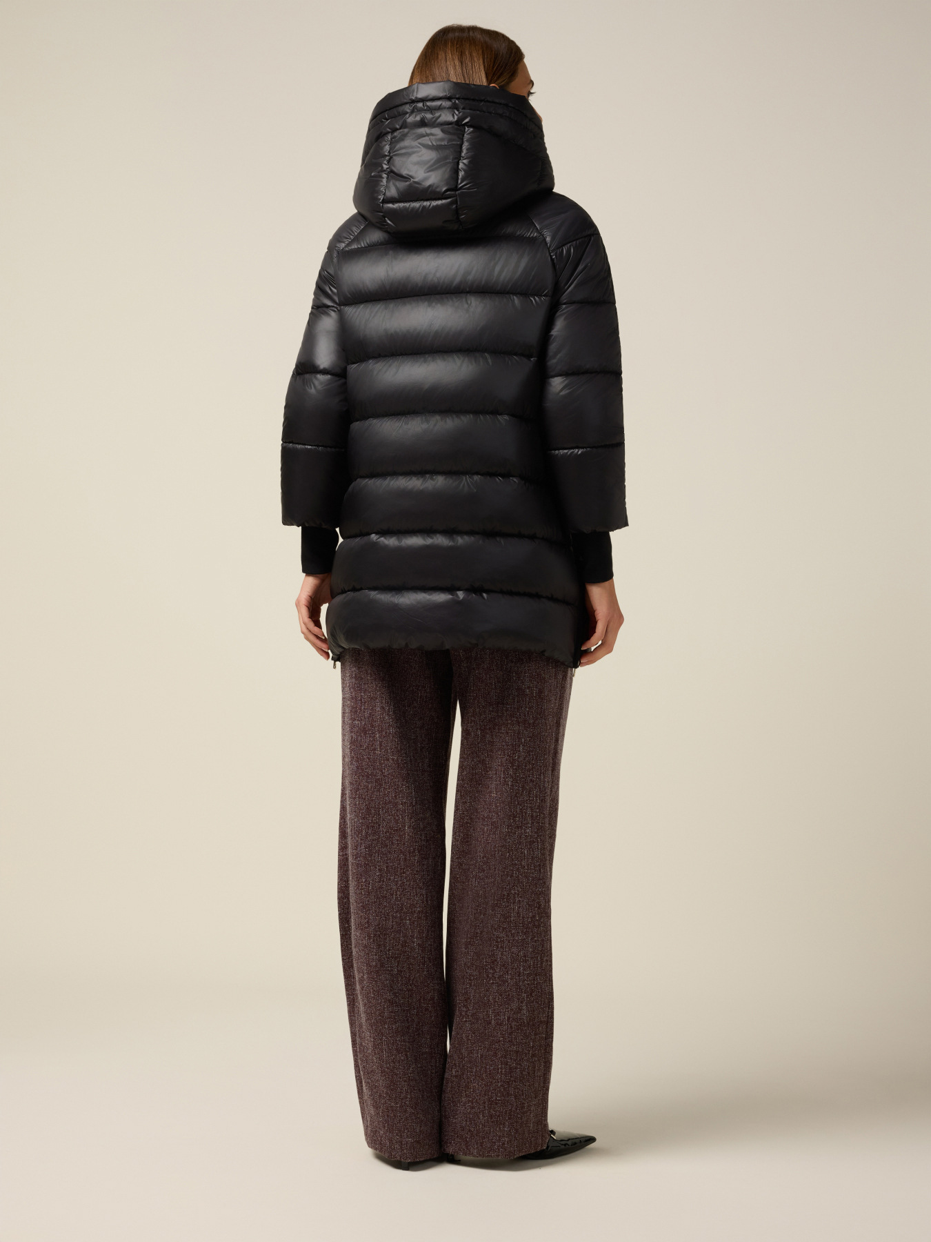 Midi down jacket with hood image number 1