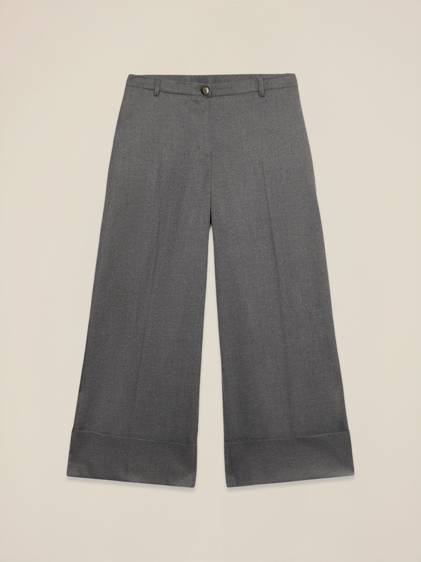 Pantaloni cropped in flanella image number 4