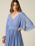 Vestito lungo in georgette con spacco image number 2
