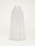 Long cotton dress with crochet embroidery image number 3