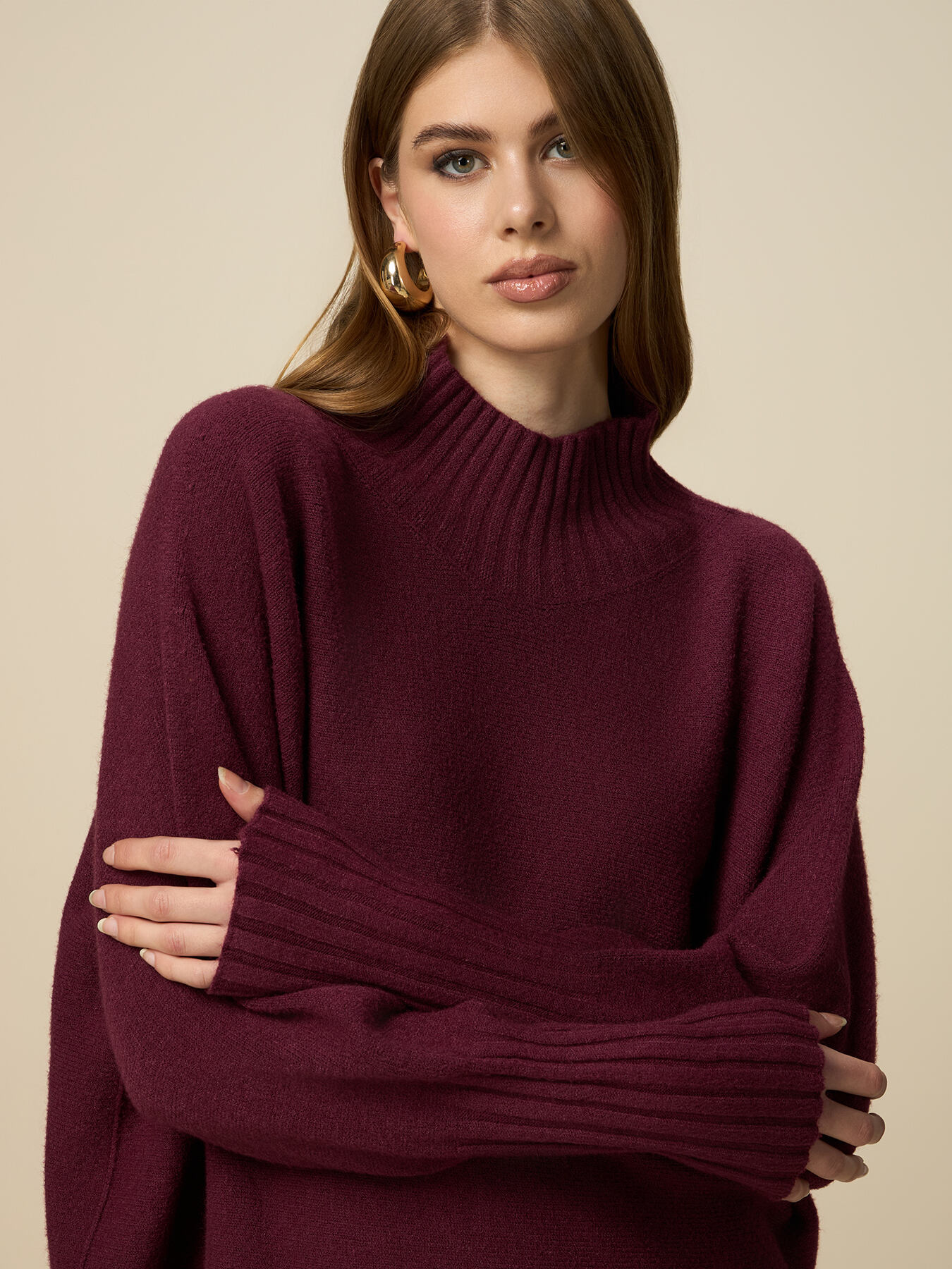 Oversized funnel neck sweater image number 2