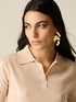 Fine knit polo shirt with sequins image number 2