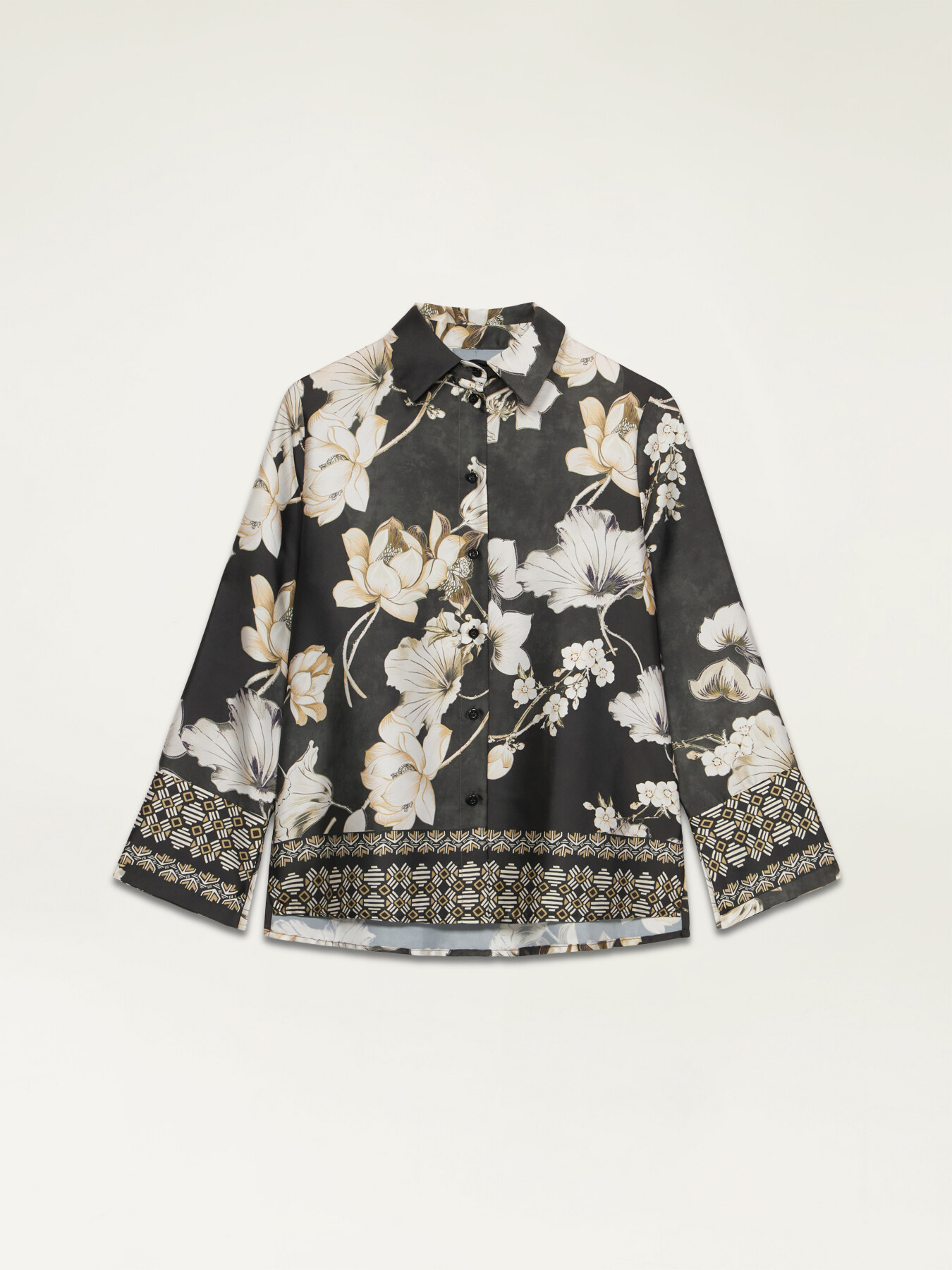 Floral satin shirt image number 3