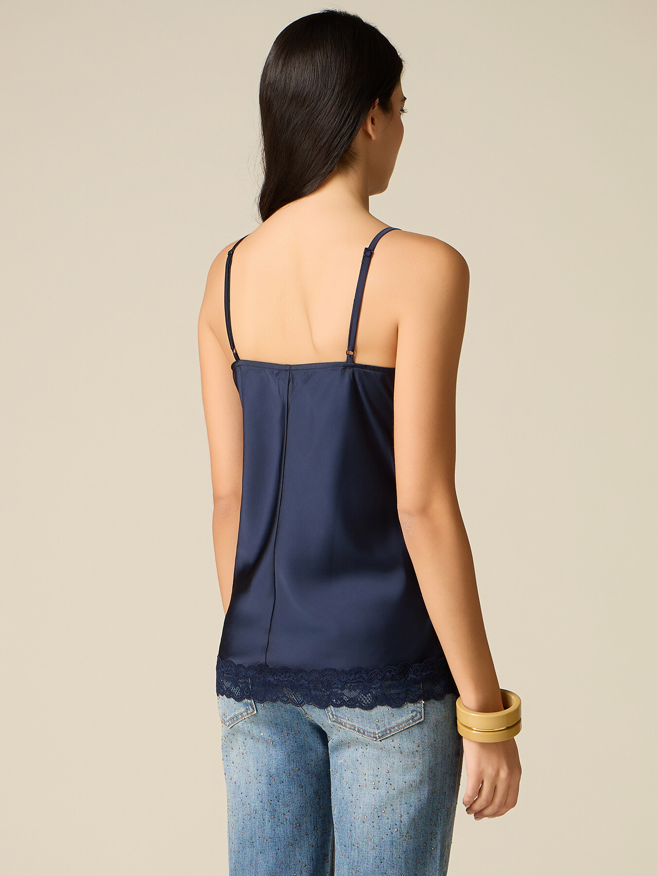 Top lingerie in satin and lace image number 1