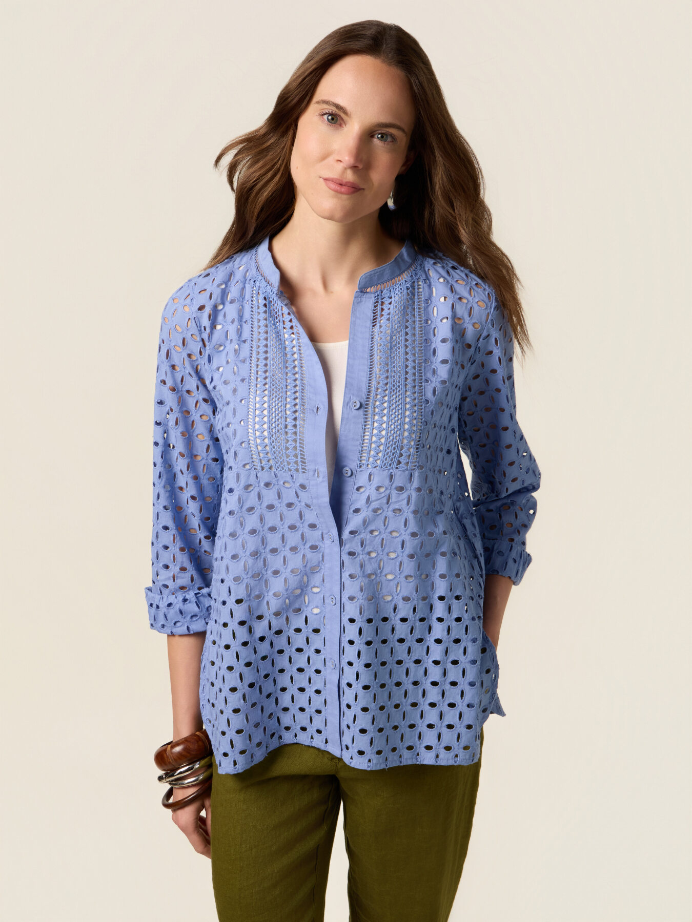 Blusa in sangallo see-through image number 0