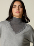 Lurex wool-blend knit top with lace image number 2