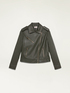 Coated fabric biker jacket image number 3