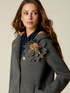 Scuba jacket with flower brooch image number 2