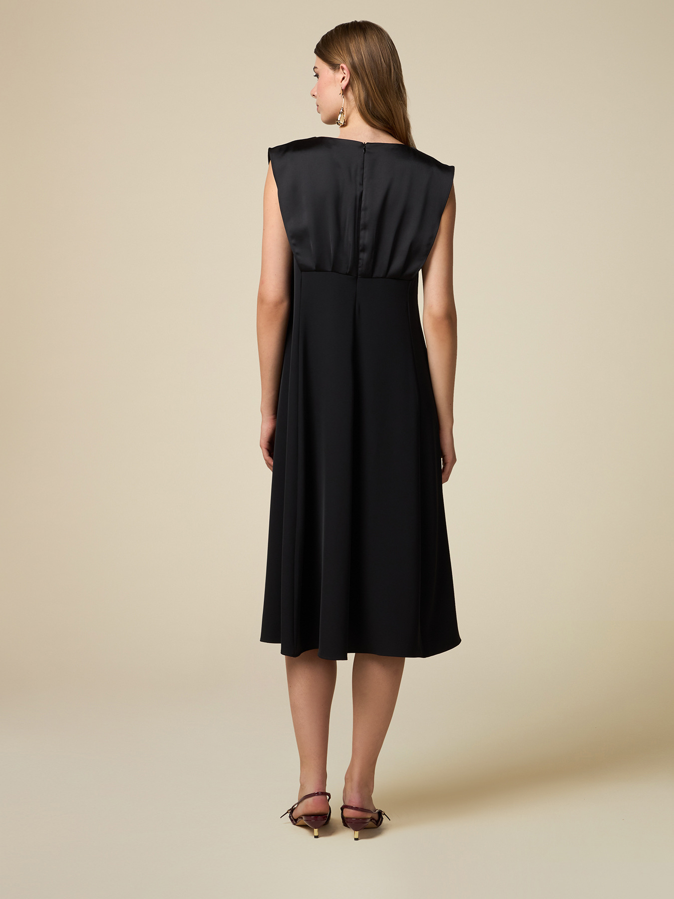 Dual fabric midi dress image number 1