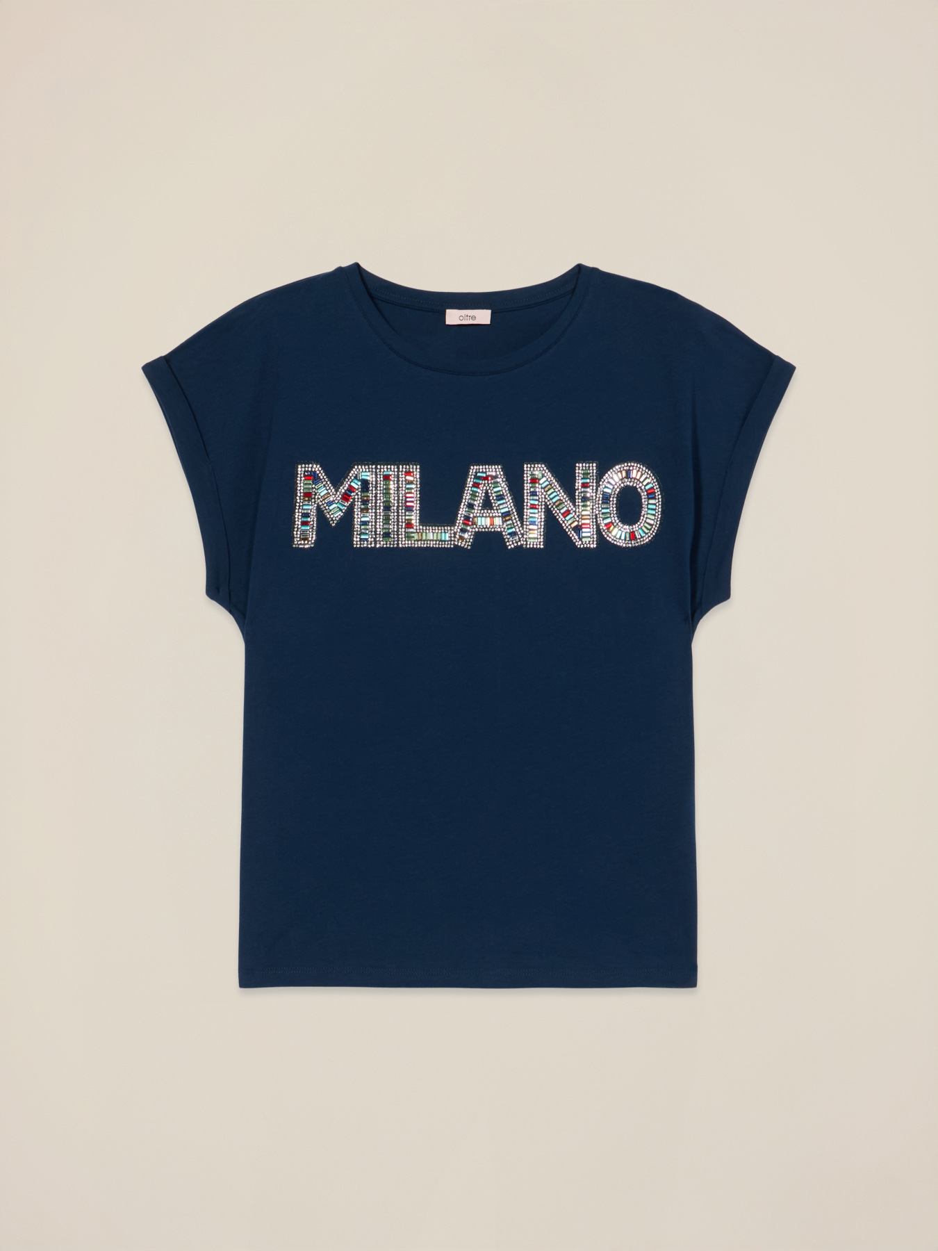 Camiseta de punto jersey con bordado de letras image number 3